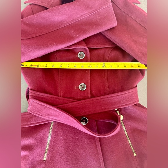 APT 9 Women’s Wool Burgundy Button Up Flared Trench Coat - Small - Picture 9 of 9
